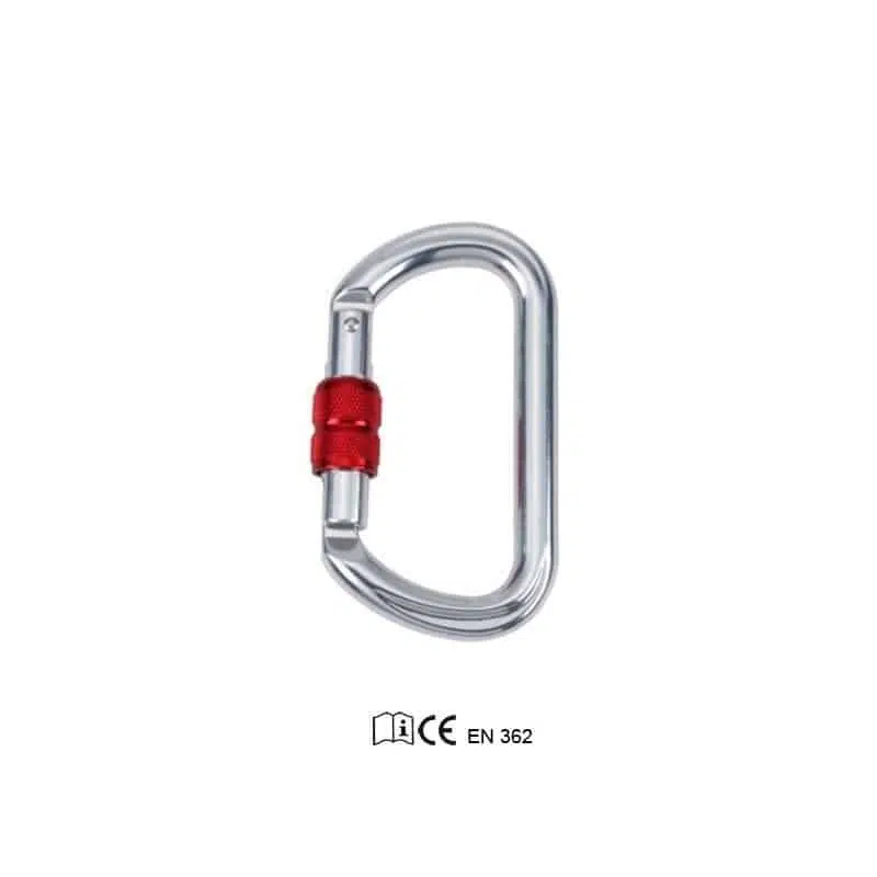 MOSQUETÓN CONECTOR SEG CIERRE ROSCA ACERO 18MM 25kn
