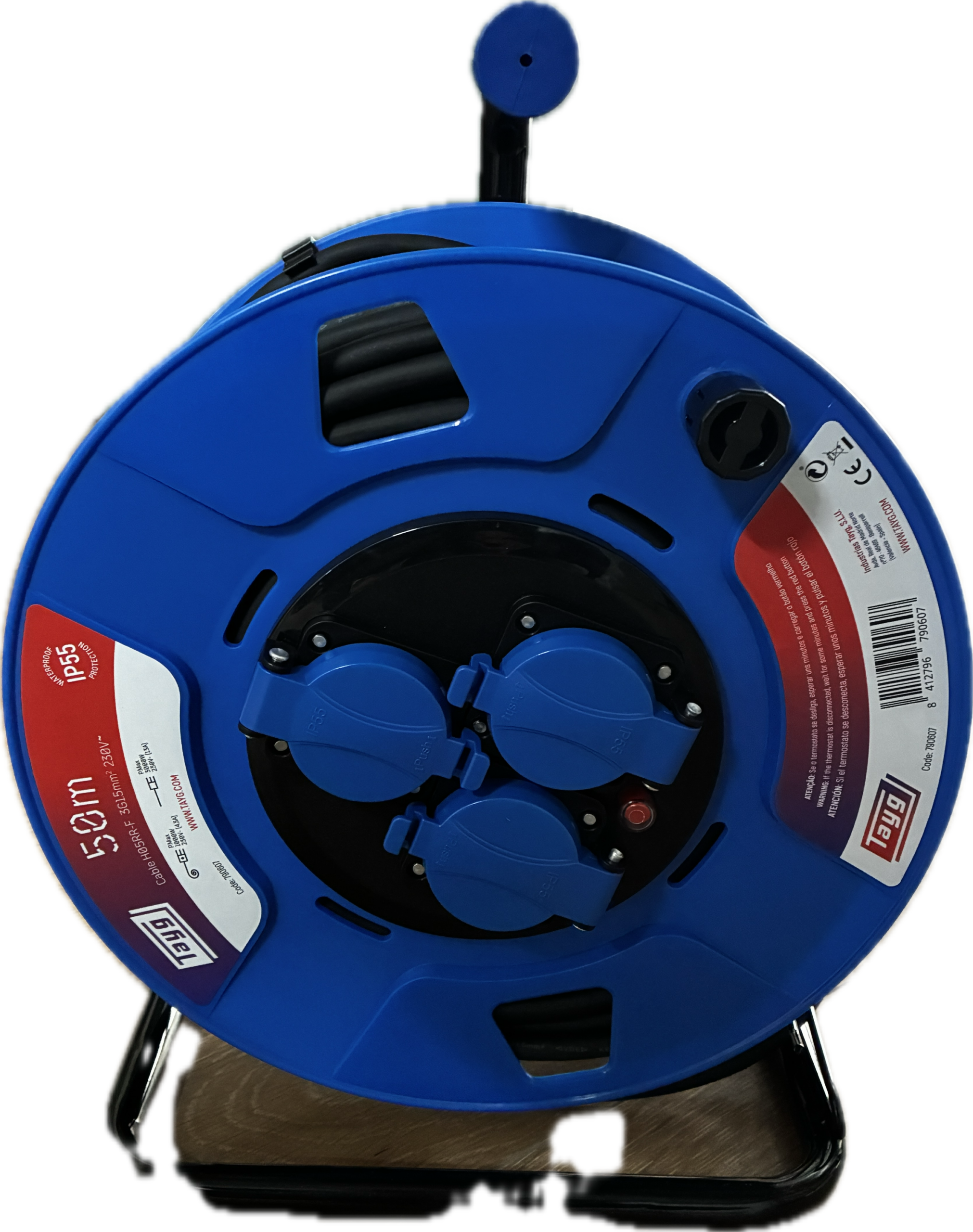 Prolongador alargadera extensible 50M H05RR-F 3G1,5 3000W (IP55)
