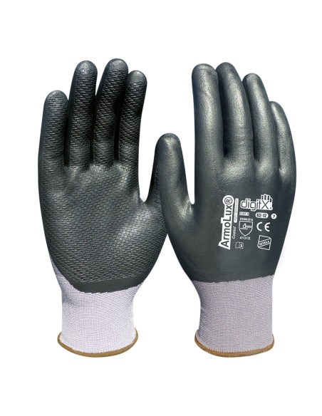 ARMOLUX Coated, guante nitrilo con rayas en la palma (pack de 12 prs)