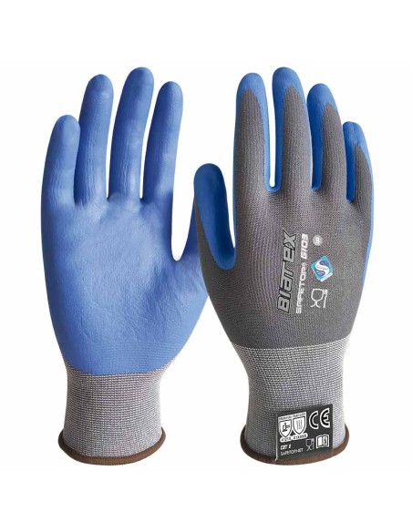 BIATEX, guantes nitrilo azul alimentario y anticalórico (pack de 12 prs)