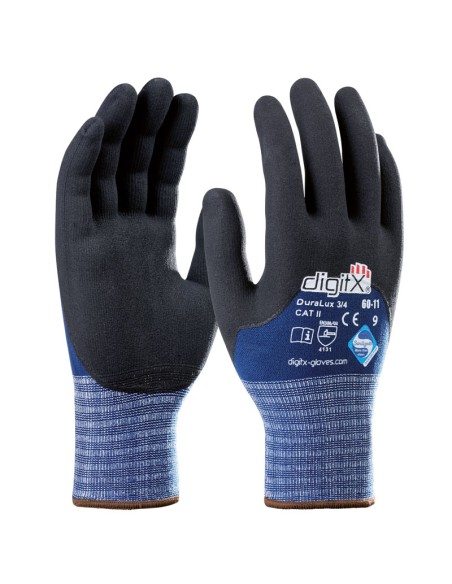 DURALUX 3/4 Coat, guante de lycra-nitrilo satinizado (pack de 12 prs)