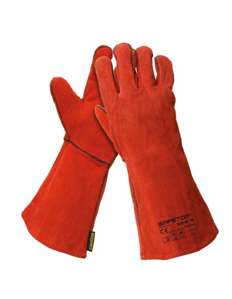 ESSEN PLUS, guante de soldador rojo 40 cm talla única (pack de 12 prs)