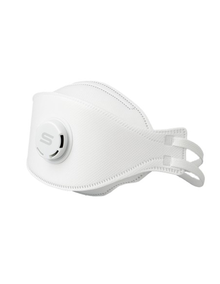 FFP2 NR SERIE EMÉ, Mascarilla cimbiforme plegable en 3 paneles y válvula (pack de 72 unidades)