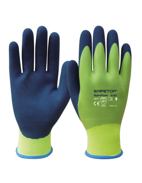 HYDROFOAM, Guante de Látex Impermeable, Texturado en Palma (pack de 12 prs)