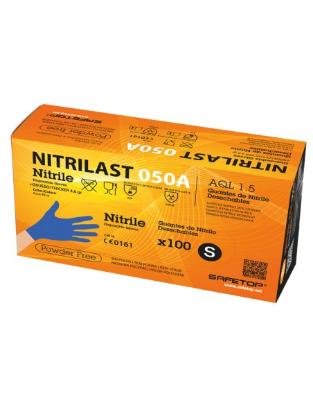 NITRILAST-Blue, guante desechable Pesado de nitrilo Azul 4.6 gr, Pack 100 unidades (pack de 10 paquetes de 100un)