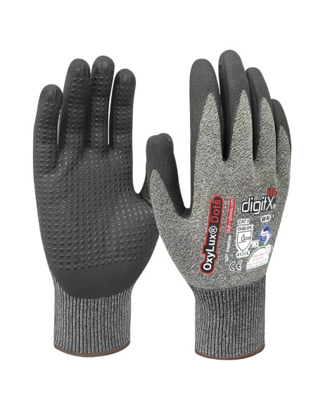 OXYLUX Dots, guante con puntos de nitrilo en la palma (pack de 12 prs)