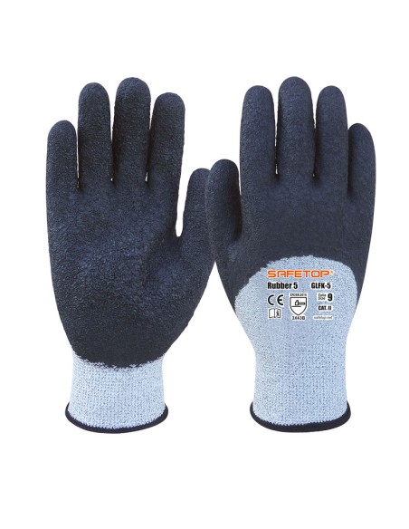 RUBBER-5, guante anticorte B de látex rugoso (pack de 12 prs)