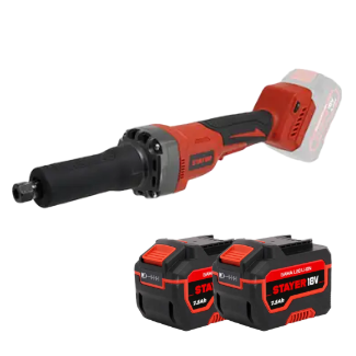 Amoladora Recta Profesional 18V Stayer SD 27 L20 Brushless + maletín + 2 baterías de 4.0Ah + cargador